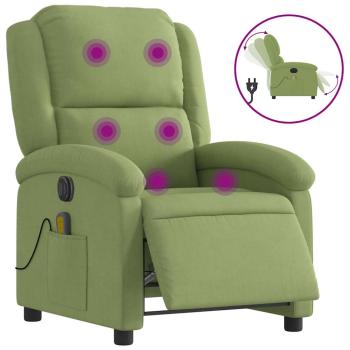 Massagesessel Elektrisch Hellgrün Samt