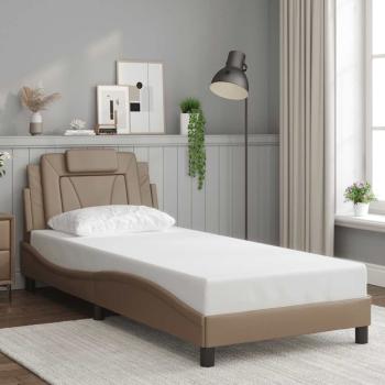 ARDEBO.de - Bettgestell "Viana" ohne Matratze Cappuccino-Braun 90x190 cm Kunstleder