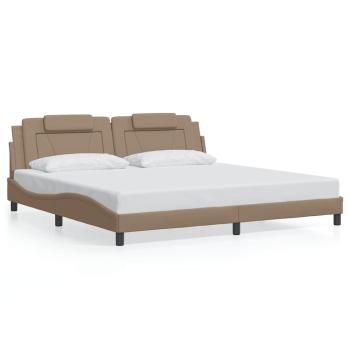 Bettgestell "Viana" ohne Matratze Cappuccino-Braun 200x200 cm Kunstleder