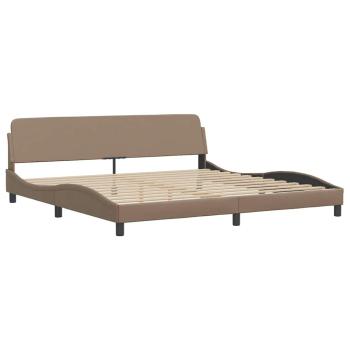 Bettgestell "Viana" ohne Matratze Cappuccino-Braun 200x200 cm Kunstleder