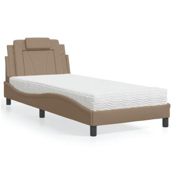 ARDEBO.de - Bett "Viana" mit Matratze Cappuccino 90x190 cm Kunstleder