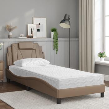 Bett "Viana" mit Matratze Cappuccino 90x200 cm Kunstleder