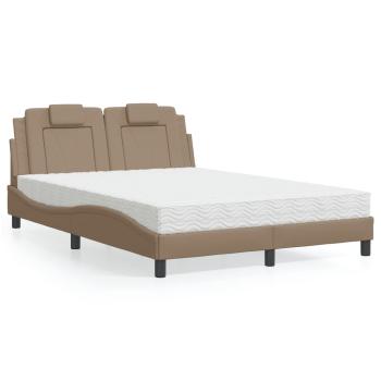 ARDEBO.de - Bett "Viana" mit Matratze Cappuccino 140x200 cm Kunstleder