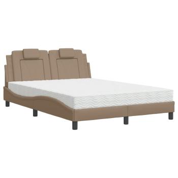 Bett "Viana" mit Matratze Cappuccino 140x200 cm Kunstleder