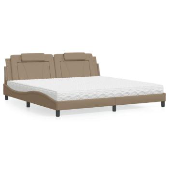 ARDEBO.de - Bett "Viana" mit Matratze Cappuccino 200x200 cm Kunstleder