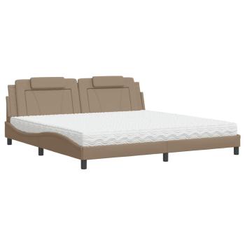Bett "Viana" mit Matratze Cappuccino 200x200 cm Kunstleder