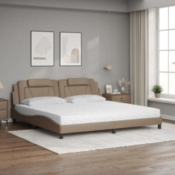 Bett "Viana" mit Matratze Cappuccino 200x200 cm Kunstleder