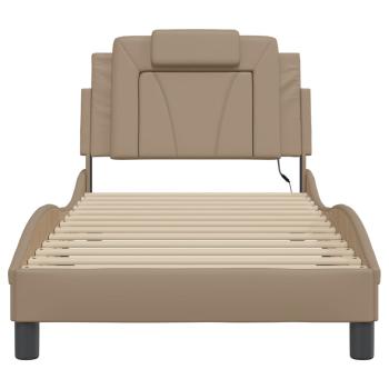 Bettgestell "Viana" mit LED ohne Matratze Cappuccino-Braun 90x200 cm