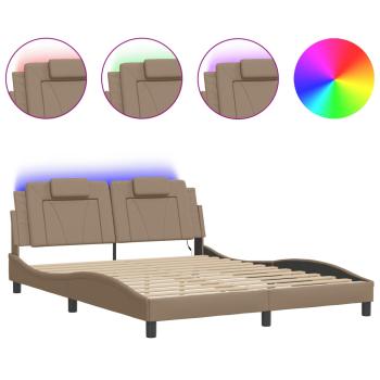 Bettgestell Viana mit LED ohne Matratze Cappuccino 160x200cm