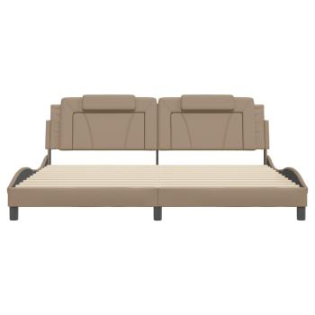 Bettgestell "Viana" mit LED ohne Matratze Cappuccino-Braun 200x200 cm