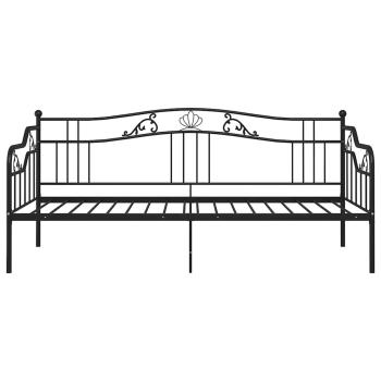 Schlafsofa Bettgestell Schwarz Metall 90x200 cm
