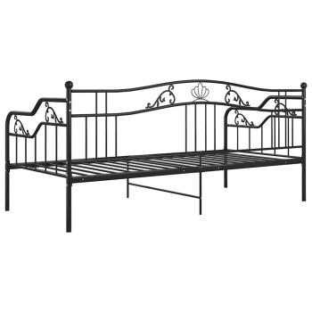 Schlafsofa Bettgestell Schwarz Metall 90x200 cm