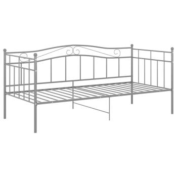 Schlafsofa Bettgestell Grau Metall 90x200 cm