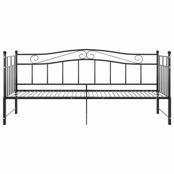 Ausziehsofa Bettgestell Schwarz Metall 90x200 cm