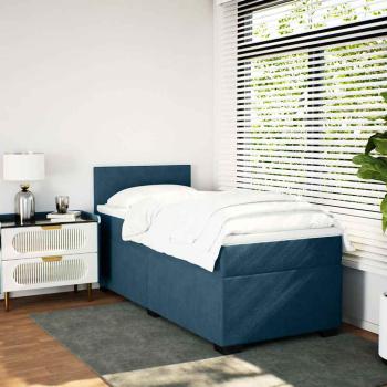 Boxspringbett mit Matratze Blau 80x200 cm Samt
