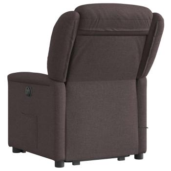 Massagesessel mit Aufstehhilfe Dunkelbraun Stoff