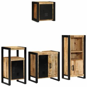 ARDEBO.de - Badezimmermöbel-Set 4 stk. Braun und Schwarz 55 x 35 x 60 cm