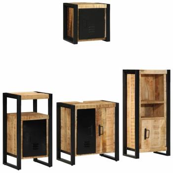 Badezimmermöbel-Set 4 stk. Braun und Schwarz 55 x 35 x 60 cm