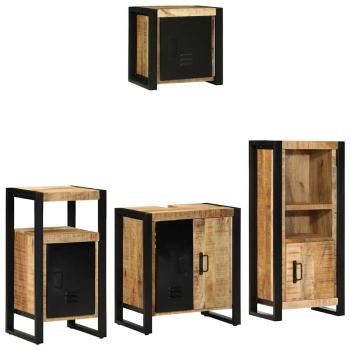 Badezimmermöbel-Set 4 stk. Braun und Schwarz 55 x 35 x 60 cm