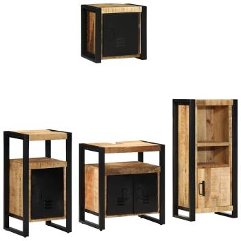 Badezimmermöbel-Set 4 stk. Braun und Schwarz 55 x 35 x 60 cm
