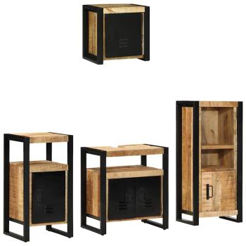 Badezimmermöbel-Set 4 stk. Braun und Schwarz 55 x 35 x 60 cm