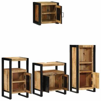 Badezimmermöbel-Set 4 stk. Braun und Schwarz 55 x 35 x 60 cm