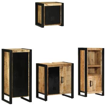 Badezimmermöbel-Set 4 stk. Braun und Schwarz 40 x 35 x 90 cm