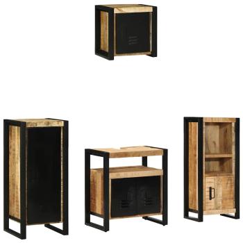 Badezimmermöbel-Set 4 stk. Braun und Schwarz 40 x 35 x 90 cm