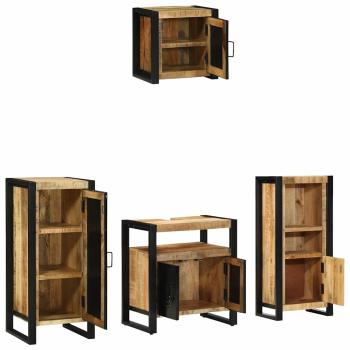 Badezimmermöbel-Set 4 stk. Braun und Schwarz 40 x 35 x 90 cm