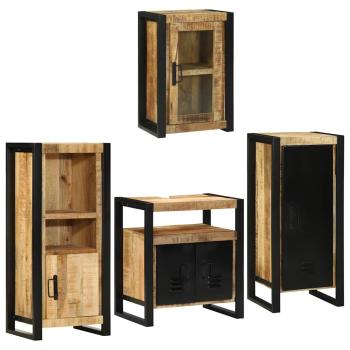 ARDEBO.de - Badezimmermöbel-Set 4 Stk. Braun Massives Mangoholz
