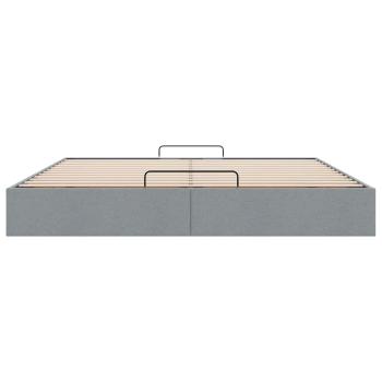 Ottoman-Bett ohne Matratze Hellgrau 200x200 cm Stoff