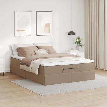 Ottoman-Bett mit Matratze Cappuccino-Braun 140x190cm Kunstleder