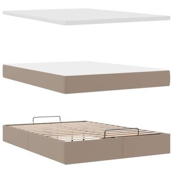 Ottoman-Bett mit Matratze Cappuccino-Braun 140x190cm Kunstleder