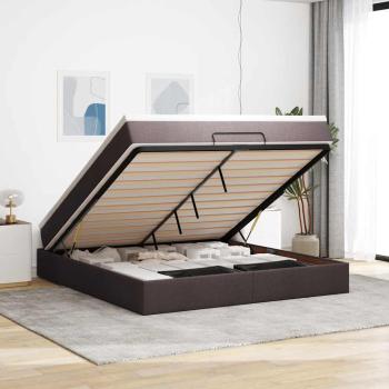 ARDEBO.de - Ottoman-Bett mit Matratze Dunkelbraun 180x200 cm Stoff