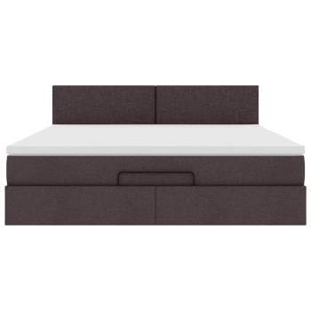 Ottoman-Bett mit Matratze Dunkelbraun 160x200 cm Stoff