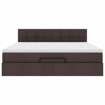 Ottoman-Bett mit Matratze Dunkelbraun 180x200 cm Stoff