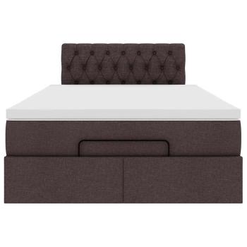 Ottoman-Bett mit Matratze Dunkelbraun 120x200 cm Stoff