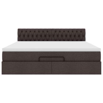 Ottoman-Bett mit Matratze Dunkelbraun 180x200 cm Stoff