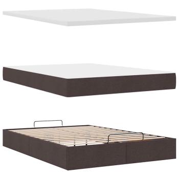 Ottoman-Bett mit Matratze Dunkelbraun 140x190 cm Stoff