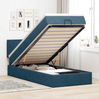 ARDEBO.de - Ottoman-Bett mit Matratze Dunkelblau 80x200 cm Samt