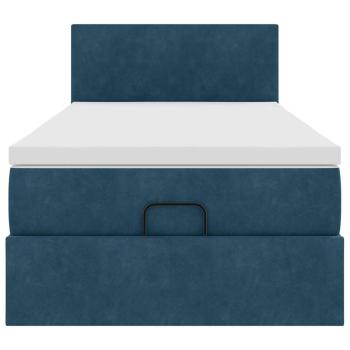 Ottoman-Bett mit Matratze Dunkelblau 80x200 cm Samt