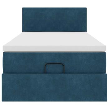 Ottoman-Bett mit Matratze Dunkelblau 90x190 cm Samt