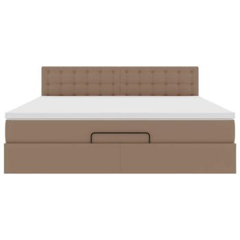 Ottoman-Bett mit Matratzen & LEDs Cappuccino-Braun 160x200cm