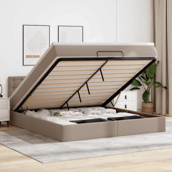 ARDEBO.de - Ottoman-Bett mit Matratzen & LEDs Cappuccino-Braun 180x200cm