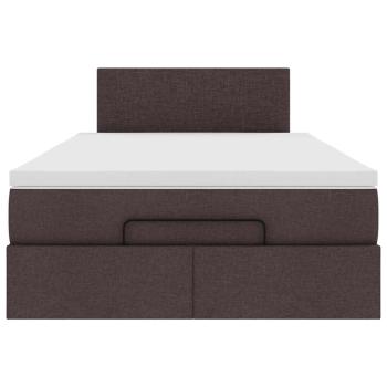 Ottoman-Bett mit Matratze & LEDs Dunkelbraun 120x200 cm Stoff