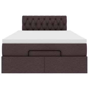 Ottoman-Bett mit Matratze & LEDs Dunkelbraun 120x200 cm Stoff