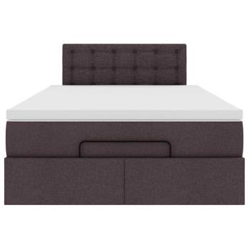 Ottoman-Bett mit Matratze & LEDs Dunkelbraun 120x200 cm Stoff