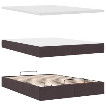 Ottoman-Bett mit Matratze Dunkelbraun 140x190 cm Stoff