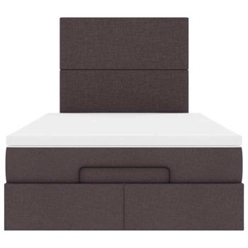 Ottoman-Bett mit Matratze & LEDs Dunkelbraun 120x200 cm Stoff