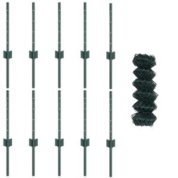 Maschendrahtzaun mit Pfosten 10 x 0,4 m PVC-beschichteter Stahl